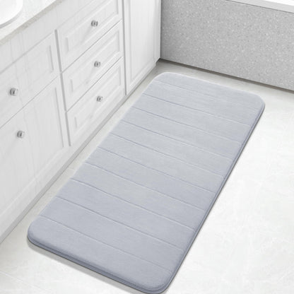 Yimobra Memory Foam Bath Mat, Super Soft Absorbent Bathroom Rug Non Slip, Quick Dry, Machine Washable Floor Carpet for Tub Shower, Home Decor Accessories, 24x17, Cream