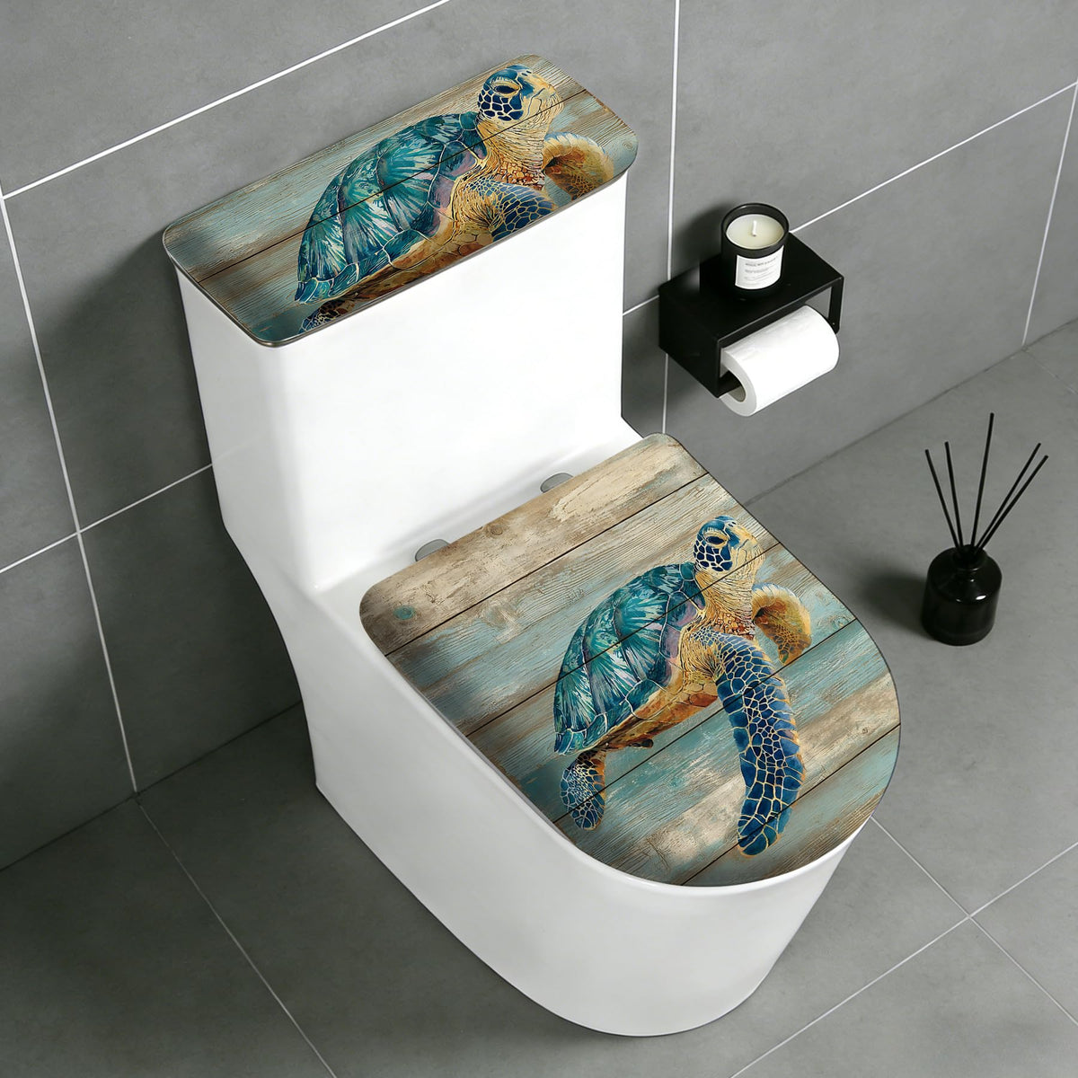 2 pack Toilet Lid Cover & Tank Lid Cover,Fits Standard & Elongated Toilet