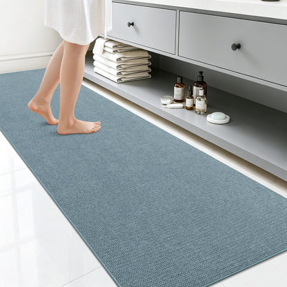 Smiry Ultra Thin Bath Mat 30X20, Non Slip Rubber Washable Bathroom Rugs