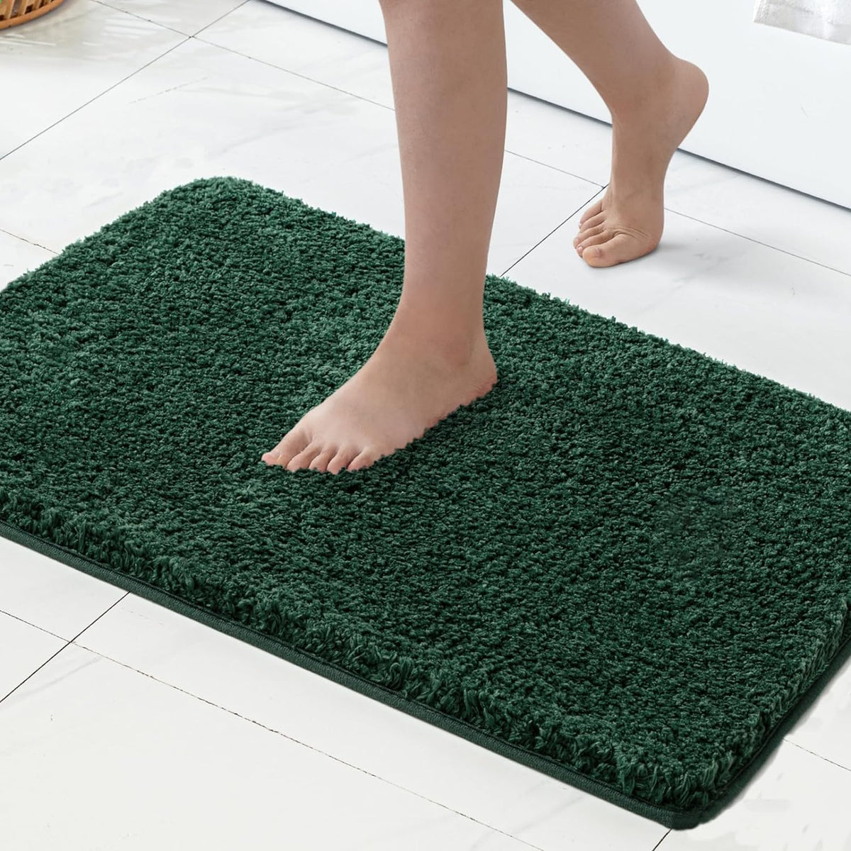 MIULEE Teal Bathroom Rugs Soft Small Microfiber Bath Mat 16x24 Inch
