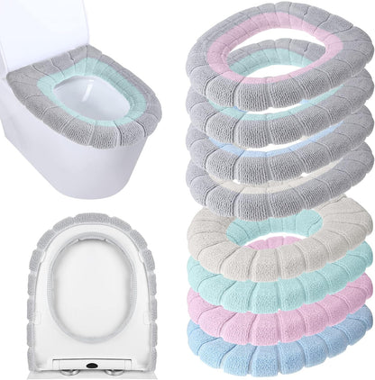 8 Pcs 11.8'' Thicker Bathroom Toilet Seat Cover Pads, Simple Colors