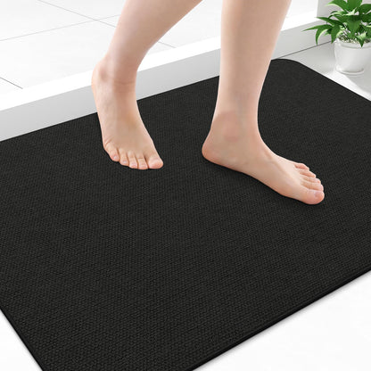 Smiry Ultra Thin Bath Mat 30X20, Non Slip Rubber Washable Bathroom Rugs