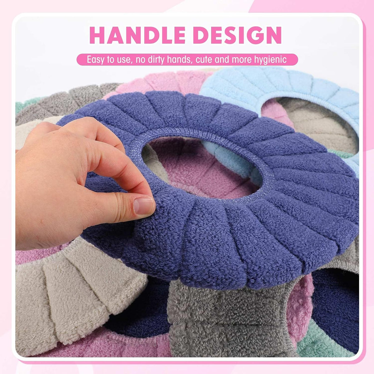 Tegeme 12 Pcs Thicker Bathroom Toilet Seat Cover Pad, 11.8 Inch, Colorful