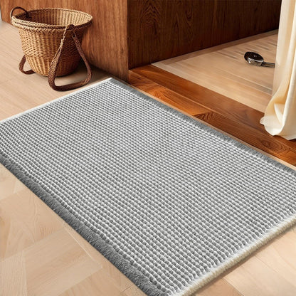 IM HOME Waffle Bath Mat Set 2 Piece Olive Green,Woven Modern Bath Rug Mats, Absorbent Non Slip Bath Floor Mat, Soft Washable Boho Bath Rugs with Tassels for Bathroom, Bedroom, Kitchen,Tub