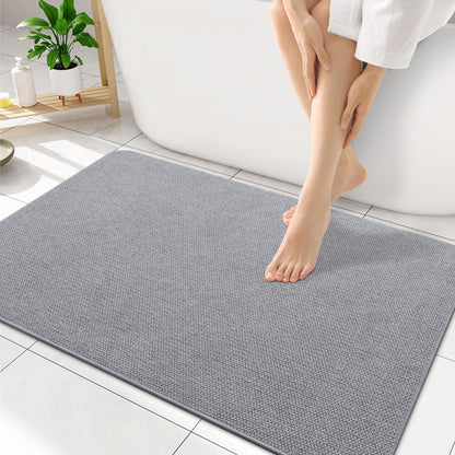 Smiry Ultra Thin Bath Mat 30X20, Non Slip Rubber Washable Bathroom Rugs