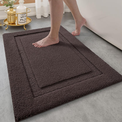 LUMI Ultra Soft Bathroom Rugs Absorbent, Non Slip Bath Mat 24x36, White