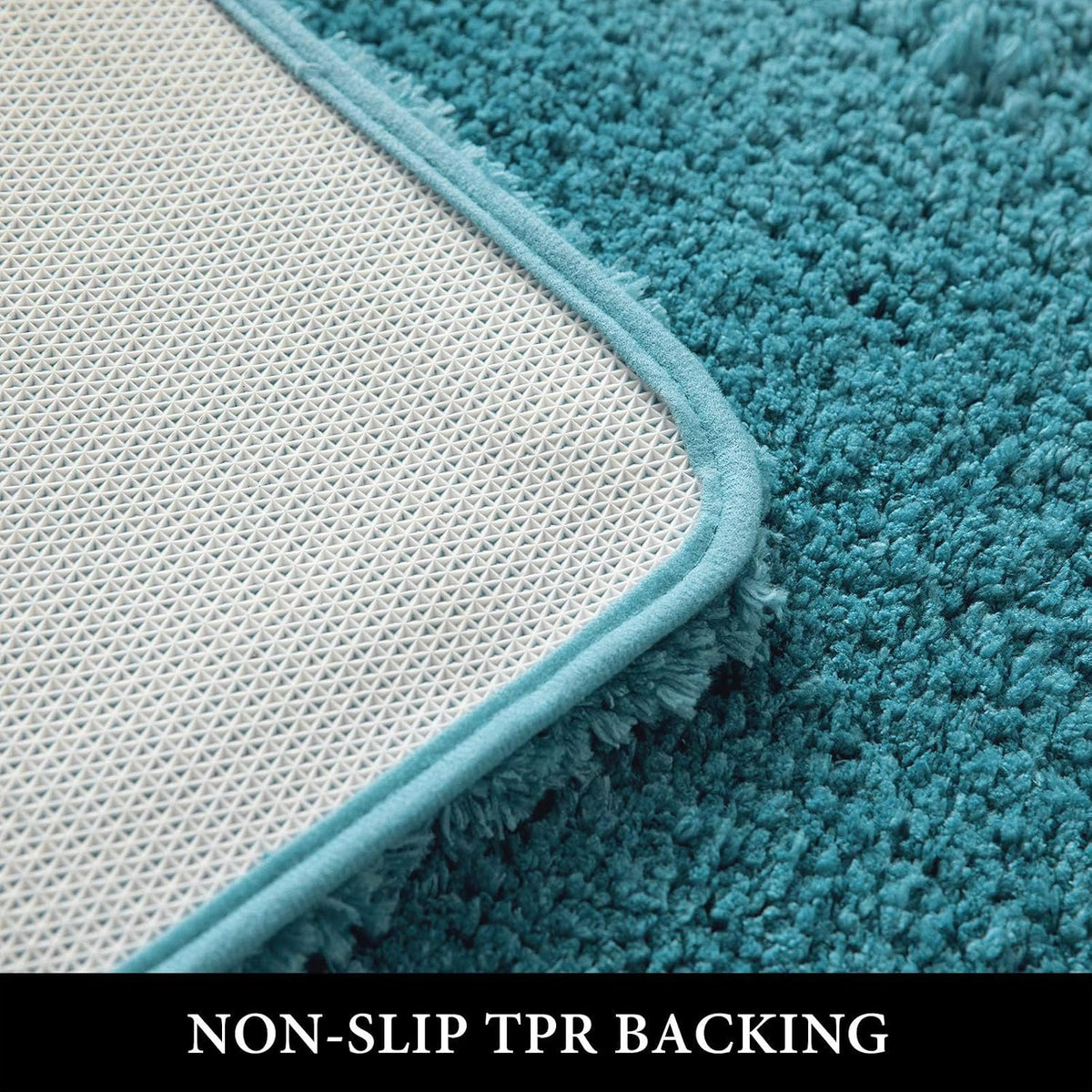 MIULEE Teal Bathroom Rugs Soft Small Microfiber Bath Mat 16x24 Inch