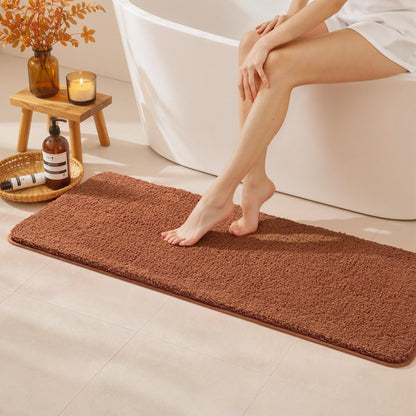 MIULEE Teal Bathroom Rugs Soft Small Microfiber Bath Mat 16x24 Inch