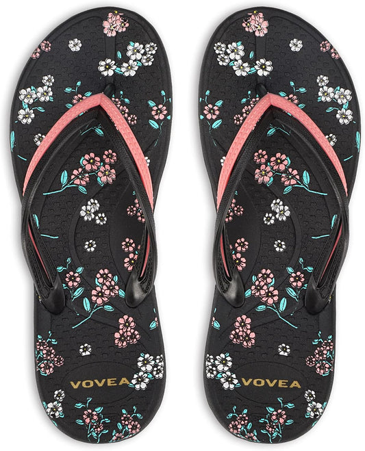 VOVEA Flip Flops For Women Non-Slip Bathroom Shower Shoes Cushion foam Indoor and Outdoor Sandals