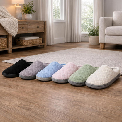 Leslie Terry Clog House Shoes with Memory Foam, Indoor Slippers with Wide Widths