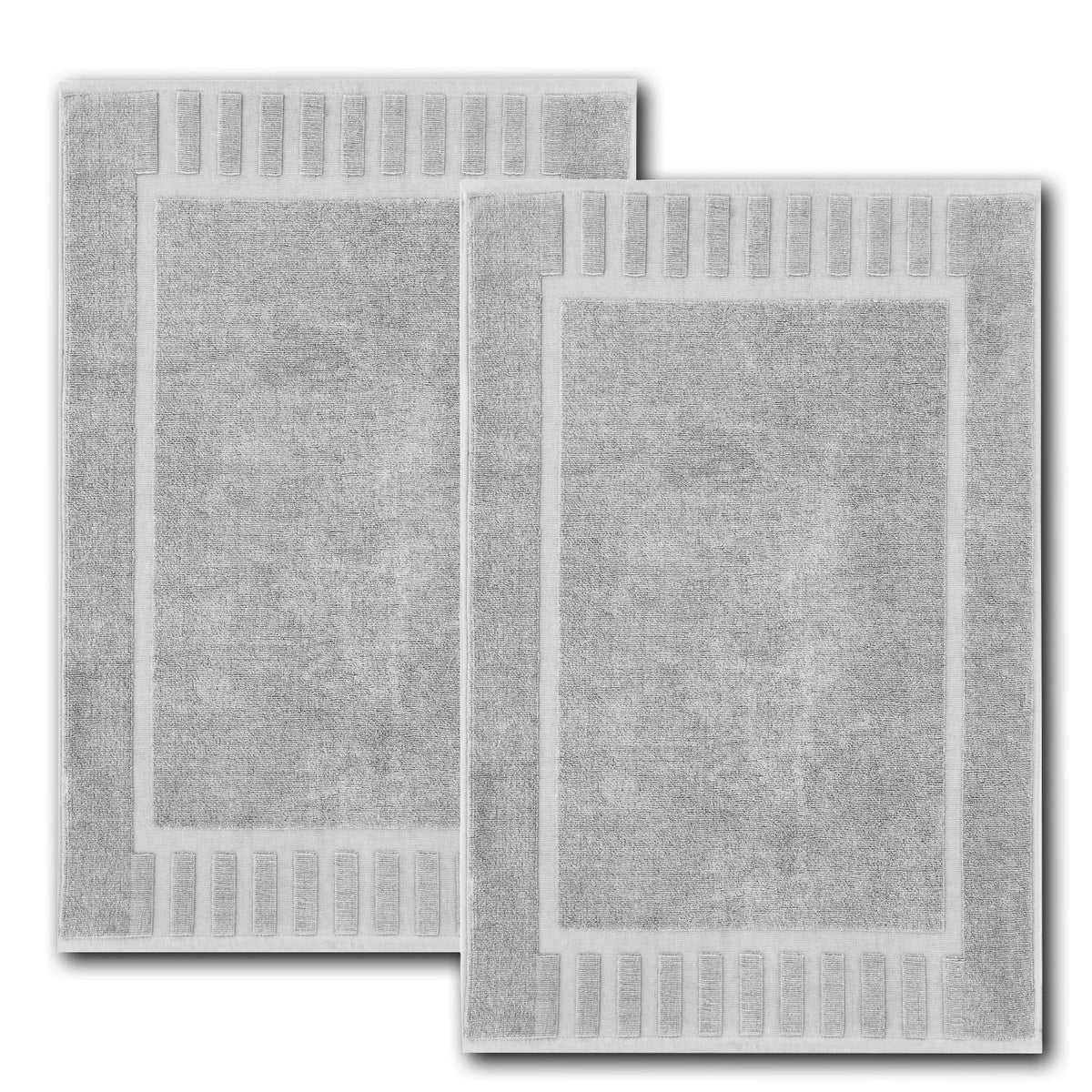 White Classic Luxury Aqua Bath Mats 22x34, 2 Pack, [Not a Bathroom Rug]
