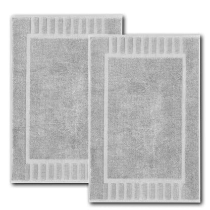 White Classic Luxury Aqua Bath Mats 22x34, 2 Pack, [Not a Bathroom Rug]