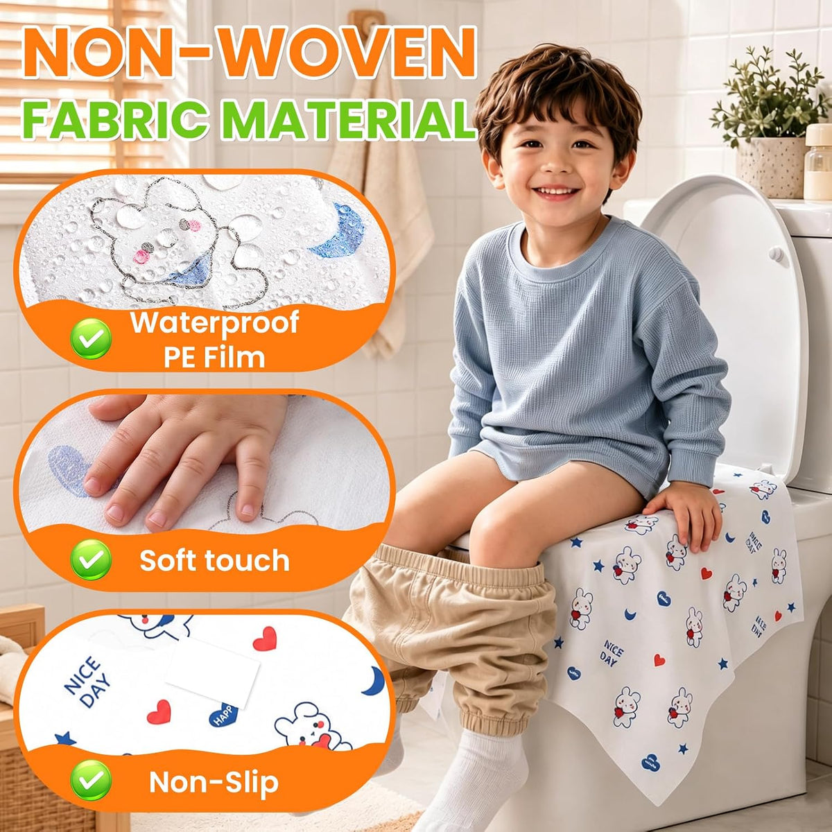 33 Pcs Toilet Seat Covers Disposable, Individually Wrapped for Travel