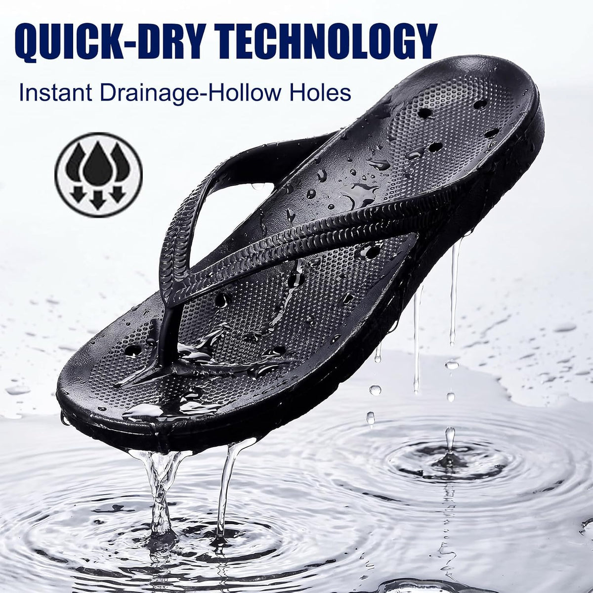 Shower Flip Flops with Arch Support for Women Men, Bath Slippers
