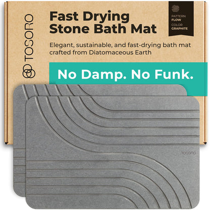TOSORO - Stone Bath Mat Diatomaceous Earth Shower Mat Non-Slip Super Absorbent Diatomite Stone Bath Mats for Bathroom Floor Quick Drying Natural Easy to Clean (23.5 x 15) - Sandstone