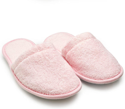 Arus Womens Turkish Terry Cotton Cloth Bath Spa Slippers, Pink, 6-9.5