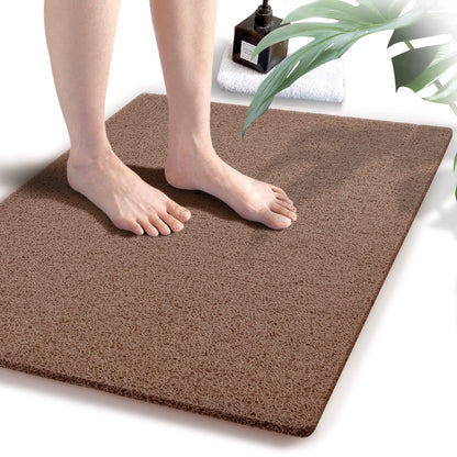 godehone Shower Mats Non Slip Without Suction Cups, PVC Loofah Bathroom Mats, Loofah Mats for Shower and Bathroom, Quick Drying, 15.7× 36 Inch, Grey