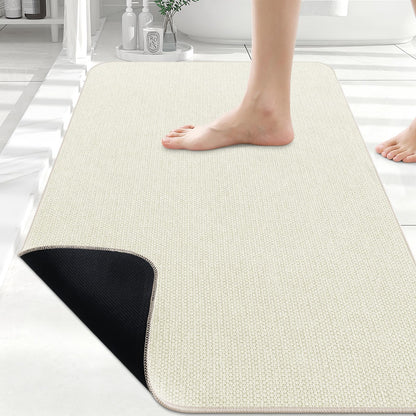 Smiry Ultra Thin Bath Mat 30X20, Non Slip Rubber Washable Bathroom Rugs