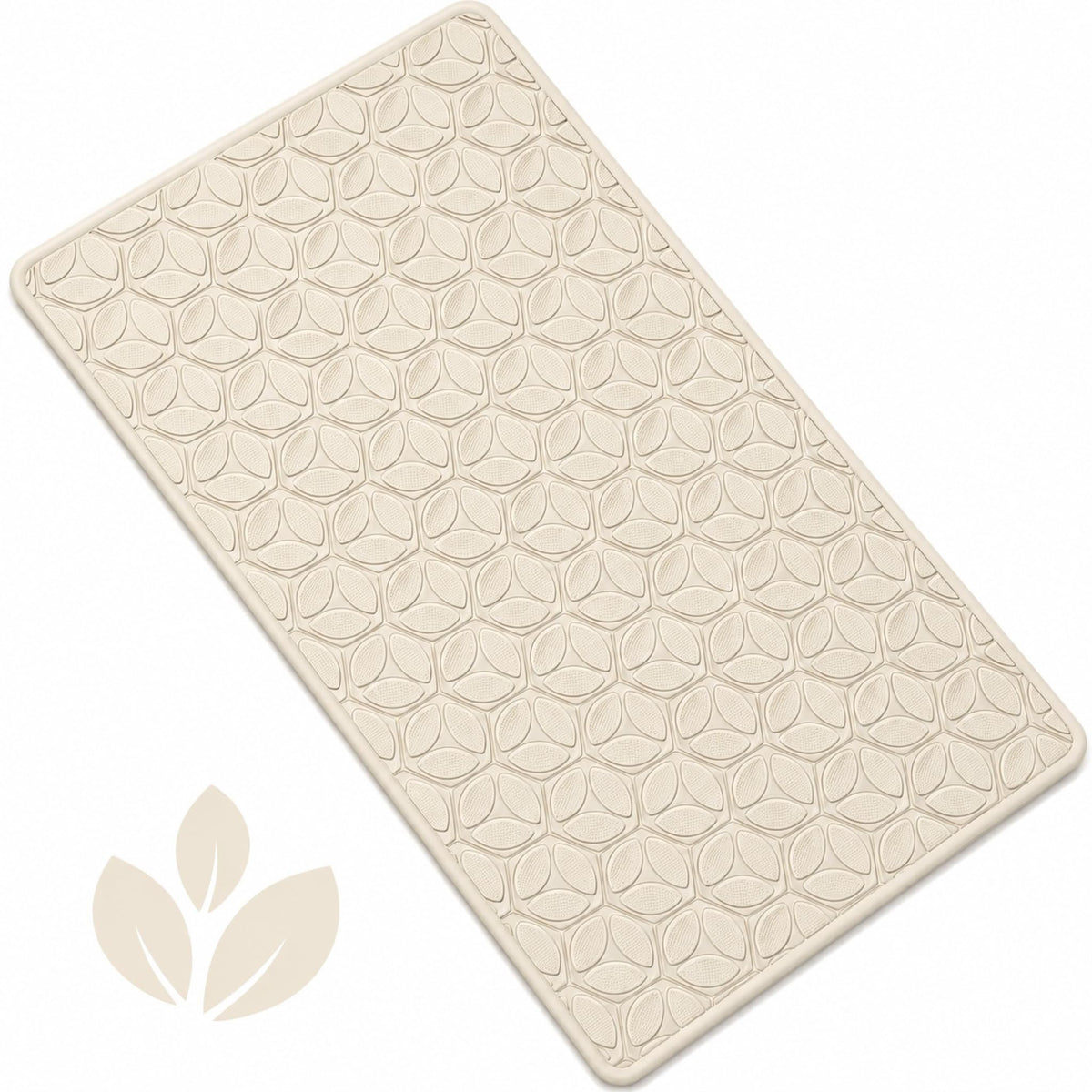 Non-Slip Rubber Bathtub Mat with Suction Cups, 16 × 28 Inch (White)