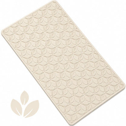 Non-Slip Rubber Bathtub Mat with Suction Cups, 16 × 28 Inch (White)