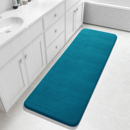 Yimobra Memory Foam Bath Mat, Super Soft Absorbent Bathroom Rug Non Slip, Quick Dry, Machine Washable Floor Carpet for Tub Shower, Home Decor Accessories, 24x17, Cream