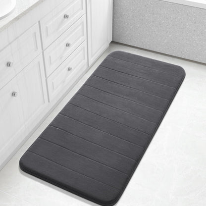 Yimobra Memory Foam Bath Mat, Super Soft Absorbent Bathroom Rug Non Slip, Quick Dry, Machine Washable Floor Carpet for Tub Shower, Home Decor Accessories, 24x17, Cream