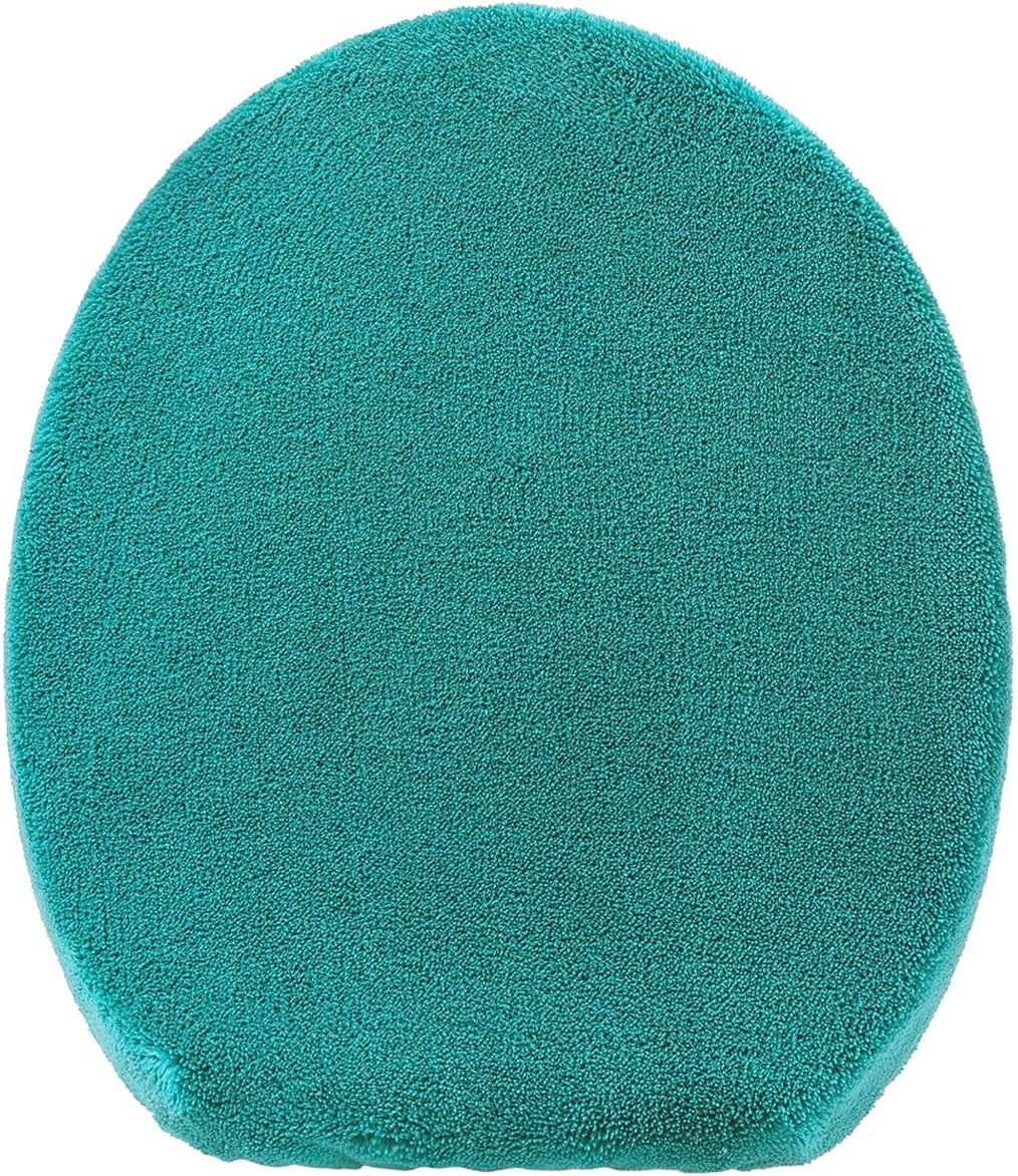 Madeals Microfiber Toilet Lid Cover Soft and Absorbent, Comfortable Bathroom Toilet Lid Cover Seat Fits Most Size Toilet Lids for Teal