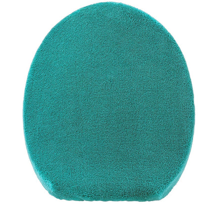 Madeals Microfiber Toilet Lid Cover Soft and Absorbent, Comfortable Bathroom Microfiber Toilet Lid Cover Seat Fits Most Size Toilet Lids for Navy Blue