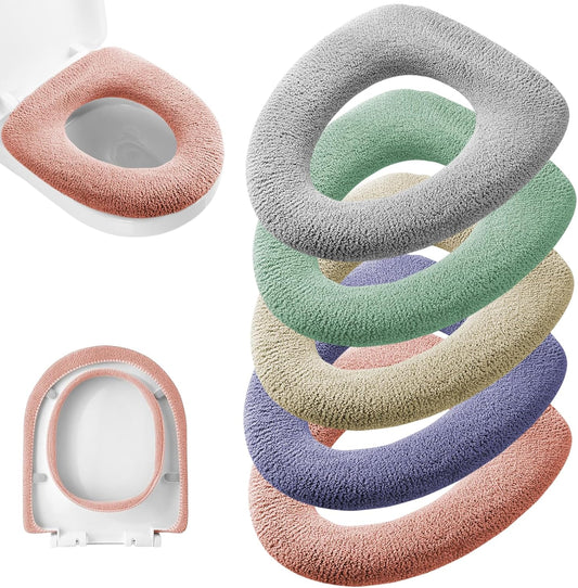 Legigo 5 Pack Toilet Seat Cover, Soft Toilet Seat Warmer Pads for Bathroom