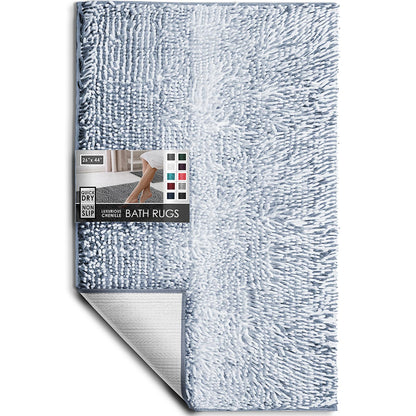 Hearth & Harbor Bathroom Rugs, Chenille Bath Mat - Machine Washable Bath Mats for Bathroom Non-Slip Backing Rubber, Quick Dry Bathroom Mat