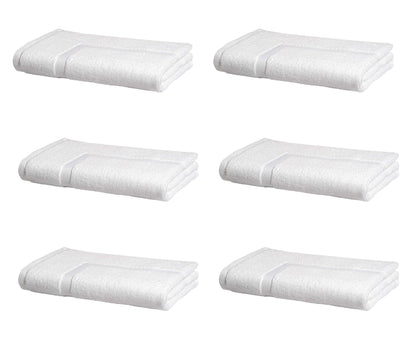 Amazon Basics Premium 100% Cotton Absorbent Soft Bath Mat, Machine Washable, 684 GSM, 20" x 30", White, Hotel Spa Bathmats, 6-Pack (Previously AmazonCommercial)