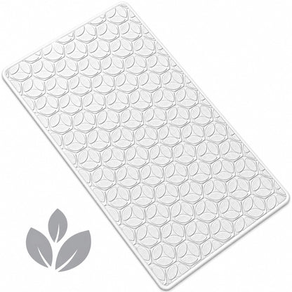 Non-Slip Rubber Bathtub Mat with Suction Cups, 16 × 28 Inch (White)