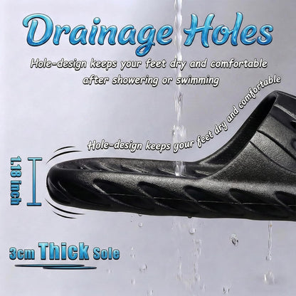 Mens Shower Shoes,Quick Dry Slides for Men Pool Slipper with Drain Holes