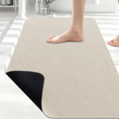 Smiry Ultra Thin Bath Mat 30X20, Non Slip Rubber Washable Bathroom Rugs