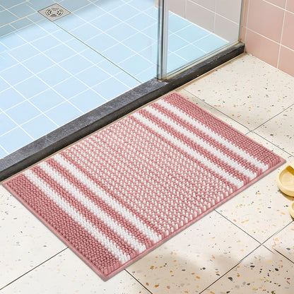BSICPRO Bathroom Rugs Sets 2 Piece, Non Slip Striped Bath Mats, Sage