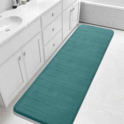 Yimobra Memory Foam Bath Mat, Super Soft Absorbent Bathroom Rug Non Slip, Quick Dry, Machine Washable Floor Carpet for Tub Shower, Home Decor Accessories, 24x17, Cream