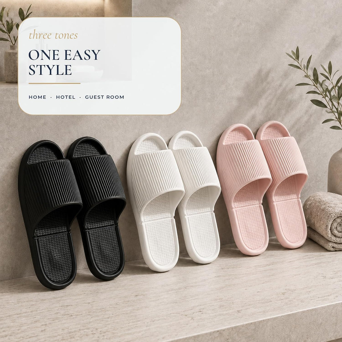 Shower Slippers For Women Men Waterproof EVA Foldable Bathroom Pool Beach Camping Travel Portable Non Slip Sole Lightweight Packable Open Toe Indoor Outdoor Hotel Guest Home Shoes Cushioned