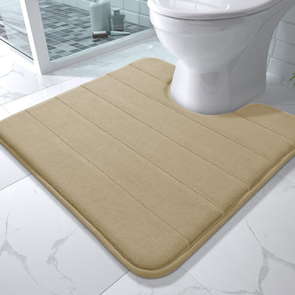 Yimobra Memory Foam Bath Mat, Super Soft Absorbent Bathroom Rug Non Slip, Quick Dry, Machine Washable Floor Carpet for Tub Shower, Home Decor Accessories, 24x17, Cream
