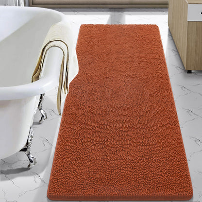 LOCHAS Luxury Bathroom Rug Shaggy Bath Mat 24 x 60 Inch, Gray