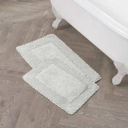 Laura Ashley Ruffle Border 100% Cotton Bath Rug, Sage Green, 17"x 24"