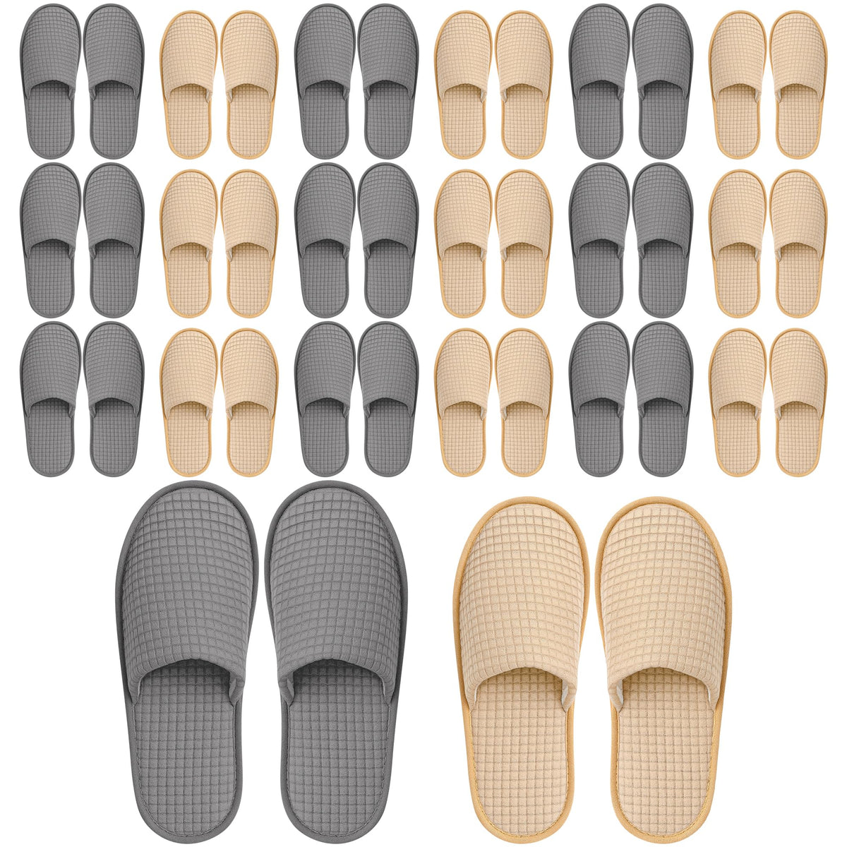 12-20Pairs Disposable Slippers Non Slip Washable for Guest Hotel Travel