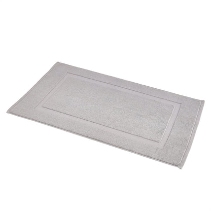 Amazon Basics Banded Bathroom Bath Rug Mat, Machine Washable, 100% Cotton, 31" x 20", Powder Gray