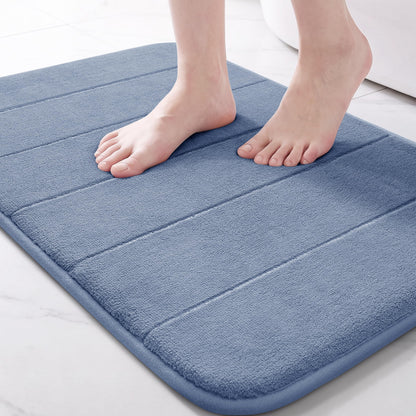 Yimobra Memory Foam Bath Mat, Super Soft Absorbent Bathroom Rug Non Slip, Quick Dry, Machine Washable Floor Carpet for Tub Shower, Home Decor Accessories, 24x17, Cream