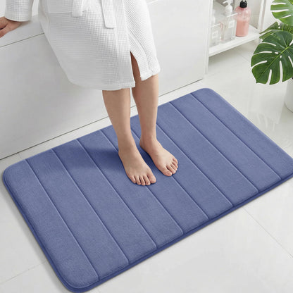 Yimobra Memory Foam Bath Mat, Super Soft Absorbent Bathroom Rug Non Slip, Quick Dry, Machine Washable Floor Carpet for Tub Shower, Home Decor Accessories, 24x17, Cream