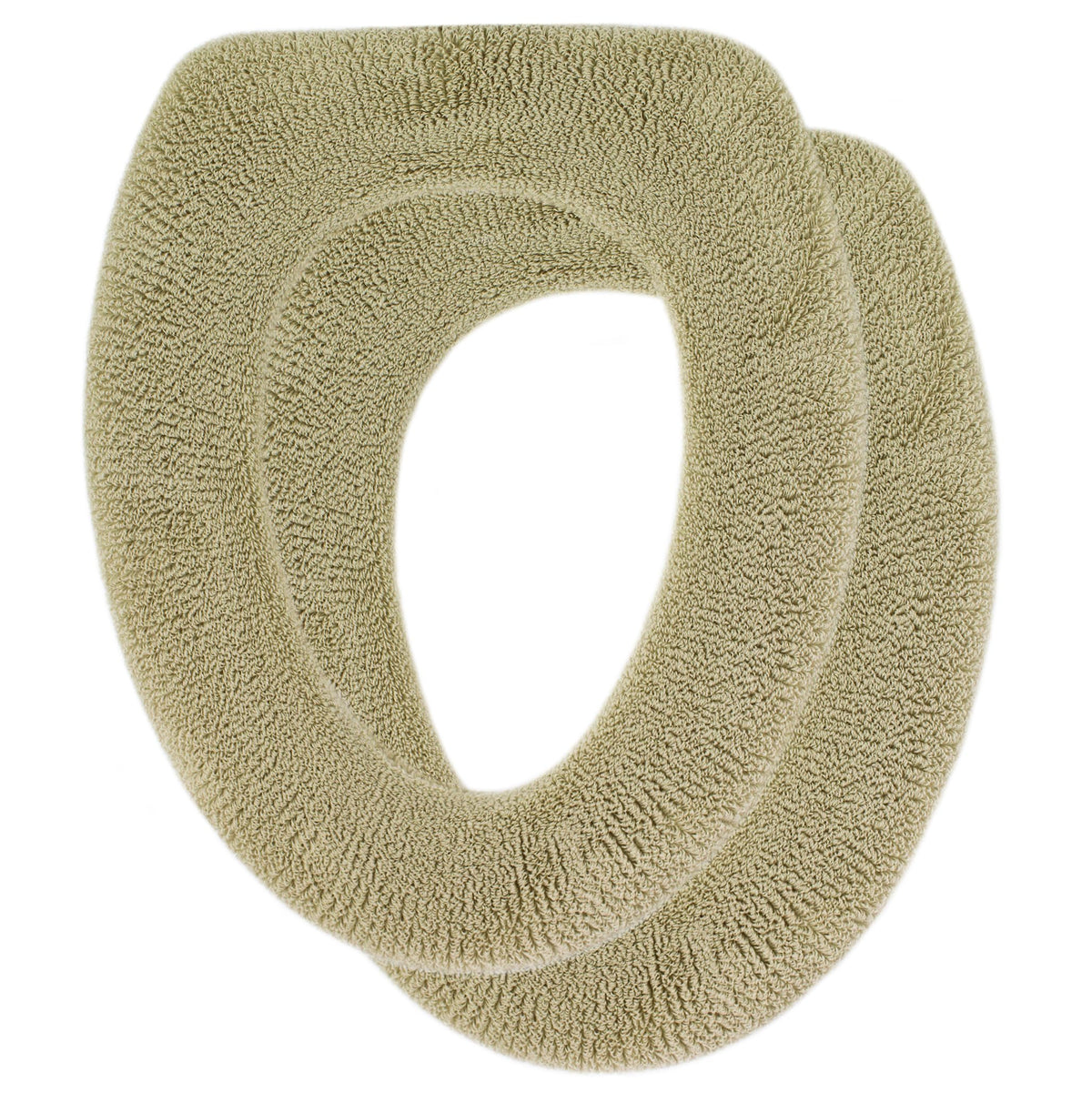 Soft Toilet Seat Cover - Plush & Thick Fabric Toilet Seat Warmer for Round & Elongated 14x18" Toilet Seats - Reusable, Machine-Washable, Easy-Install - Gift-Ready Packaging - Frost Gray