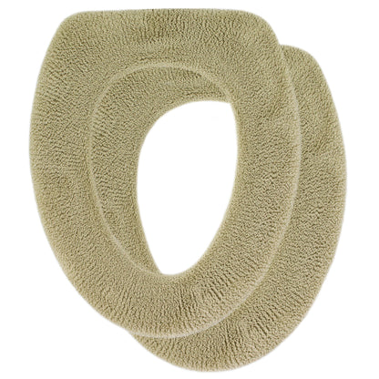 Soft Toilet Seat Cover - Plush & Thick Fabric Toilet Seat Warmer for Round & Elongated 14x18" Toilet Seats - Reusable, Machine-Washable, Easy-Install - Gift-Ready Packaging - Pastel Pink