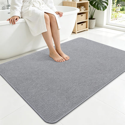 Smiry Ultra Thin Bath Mat 30X20, Non Slip Rubber Washable Bathroom Rugs