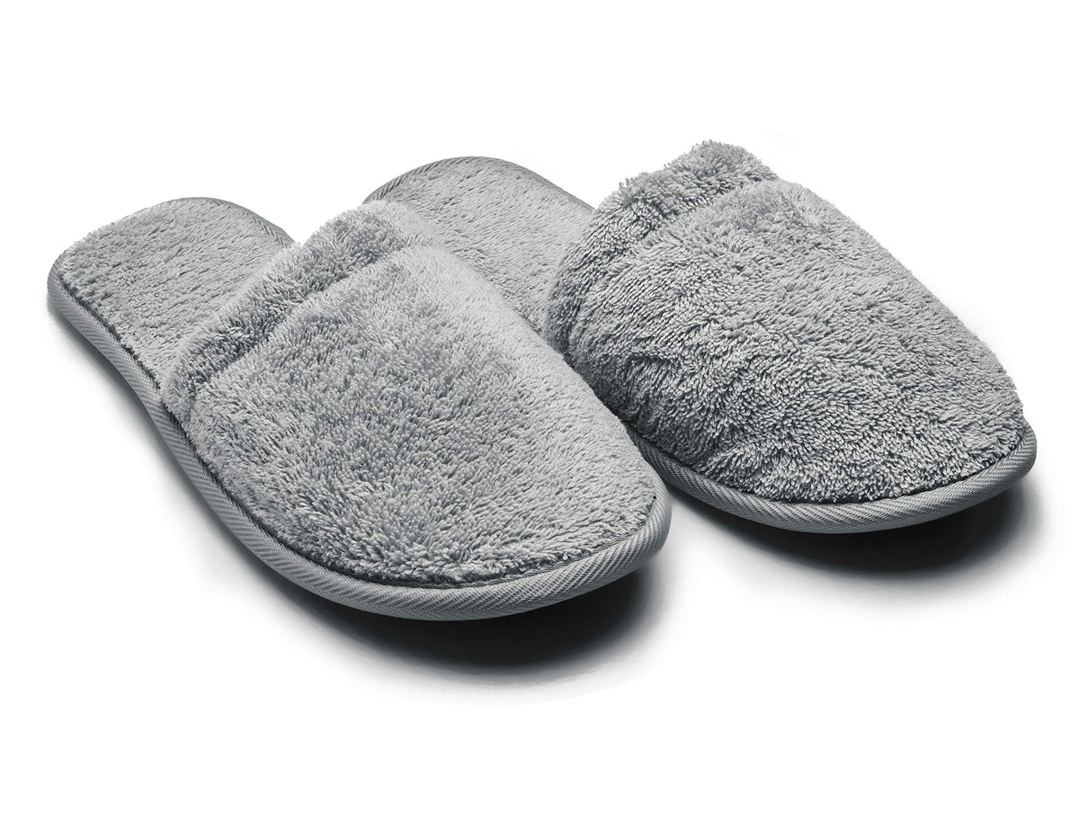 Arus Womens Turkish Terry Cotton Cloth Bath Spa Slippers, Plum, 6-9.5
