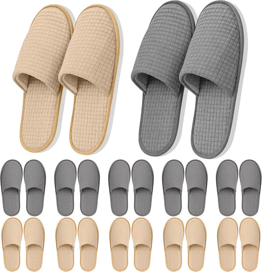 12-20Pairs Disposable Slippers Non Slip Washable for Guest Hotel Travel