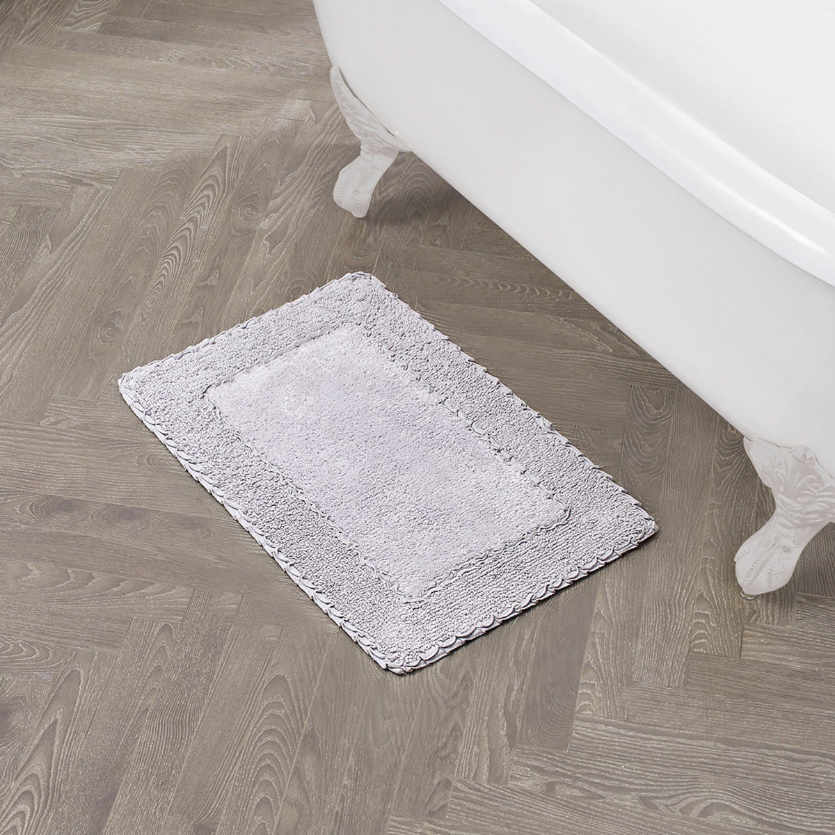 Laura Ashley Ruffle Border 100% Cotton Bath Rug, Sage Green, 17"x 24"